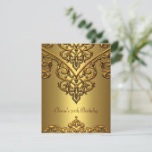 50e verjaardag Gold op Gold Overlay Kaart (Staand voorkant)