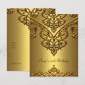 50e verjaardag Gold op Gold Overlay Kaart (Voorkant / Achterkant)