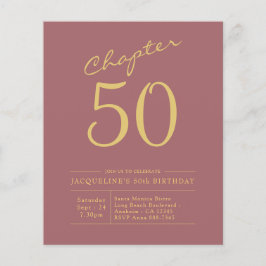 50e verjaardag Gold Pink Budget Uitnodiging Flyer