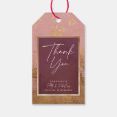 50e verjaardag Gold & Roze Hartelijk dank Label ca Cadeaulabel (Achterkant)