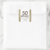 50e verjaardag Gold Save the Date Elegant Script Vierkante Sticker (Tas)