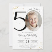 50e verjaardag Gold-uitnodiging met foto Kaart (Voorkant)