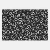50e verjaardag Gold & White Random Number Pattern Inpakpapier Vel (Voorkant 3)