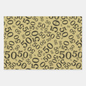 50e verjaardag Gold & White Random Number Pattern Inpakpapier Vel (Voorkant 2)