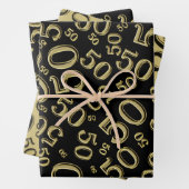 50e verjaardag Gold & White Random Number Pattern Inpakpapier Vel (In situ)