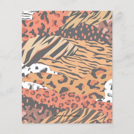 50e verjaardag Gold Wild Animal Print Invitations (Achterkant)