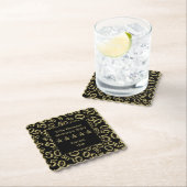 50e verjaardag Gold/zwart Patroonthema Kartonnen Onderzetters (Insitu)
