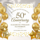 50e verjaardag Golden Hearts welkomstbord Poster