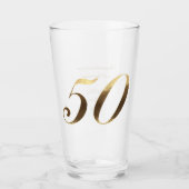 50e Verjaardag Golden Wedding Jubileum Glas (Voorkant)