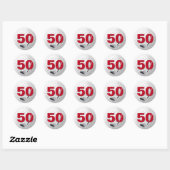 50e verjaardag Golf Ball Design Ronde Sticker (Vel)
