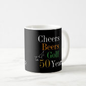 50e verjaardag Golf Cheers Beers Koffiemok (Voorkant rechts)