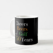 50e verjaardag Golf Cheers Beers Koffiemok (Voorkant links)