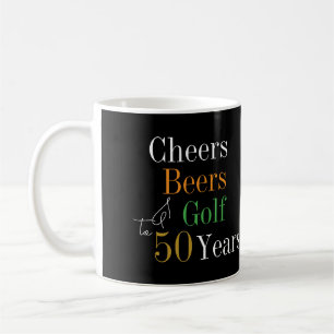 50e verjaardag Golf Cheers Beers Koffiemok