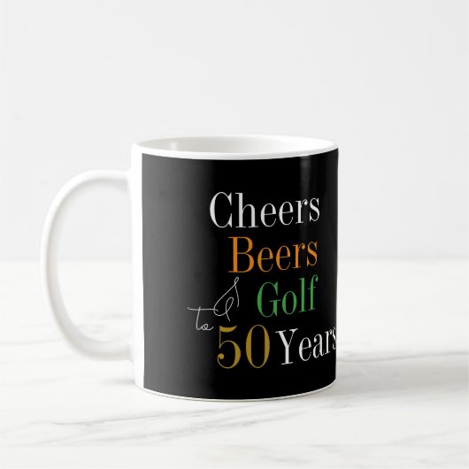 50e verjaardag Golf Cheers Beers Koffiemok (Links)
