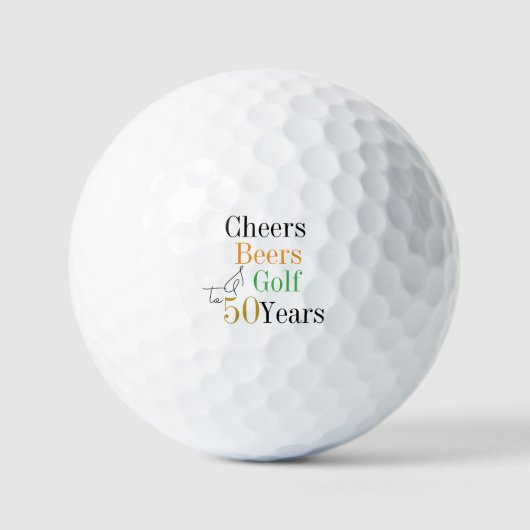 50e verjaardag Golf Proost Bieren Minimaal Golfballen (Voorkant)