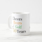 50e verjaardag Golf Proost Bieren Minimaal Koffiemok (Voorkant links)
