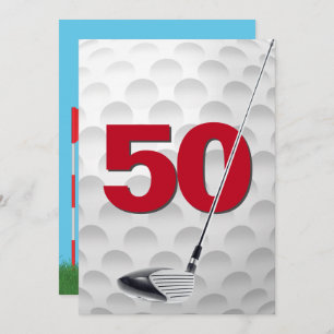 50e verjaardag golf themafeest kaart