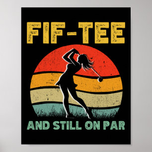 50e verjaardag Golf Women's Design Retro 50 jaar O Poster