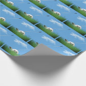 50e verjaardag Golfbal Cadeaupapier (Hoek)