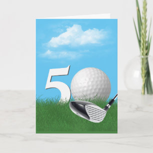 50e verjaardag golfbal in gras kaart