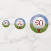 50e verjaardag golfbal op t-shirt confetti (Achterkanten)