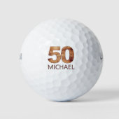 50e verjaardag golfballen 50 jaar golfer hout cade (Voorkant)