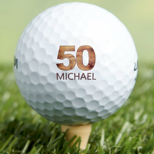 50e verjaardag golfballen 50 jaar golfer hout cade
