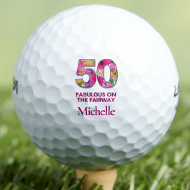 50e verjaardag Golfer 50 en fantastische pastelblo Golfballen