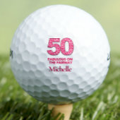 50e verjaardag Golfer 50 en fantastische roze luip Golfballen