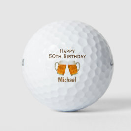 50e verjaardag Golfer Bier Proost Golfballen