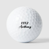 50e verjaardag Golfer Black Dad Modern Golf Balls Golfballen (Voorkant)