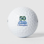 50e verjaardag Golfer Cadeau, FORE-ever Cool Plaid Golfballen (Voorkant)