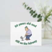 50e verjaardag Golfer Gag Gift Briefkaart (Staand voorkant)