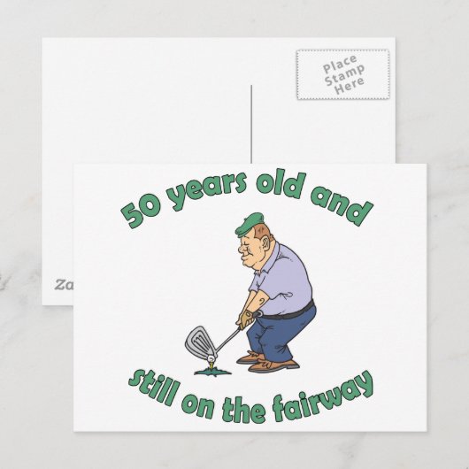 50e verjaardag Golfer Gag Gift Briefkaart (Voorkant / Achterkant)