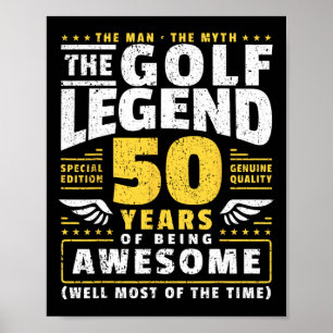 50e verjaardag golfspeler 50 jaar oud golfer poster