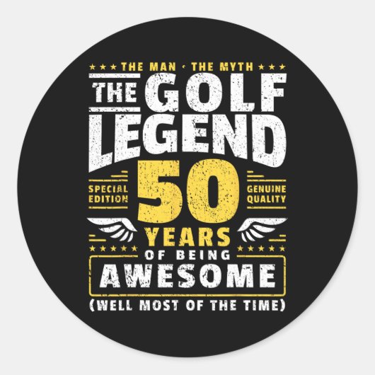50e verjaardag golfspeler 50 jaar oud golfer ronde sticker (Voorkant)