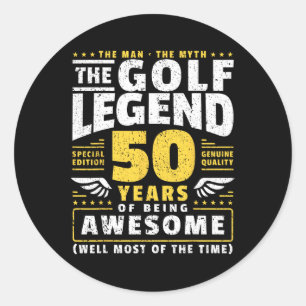 50e verjaardag golfspeler 50 jaar oud golfer ronde sticker