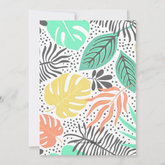 50e verjaardag goud en moderne tropische wonden kaart (Achterkant)