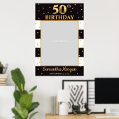 50e verjaardag Goud en Zwart fotoprop frame Poster (Thuiskantoor)