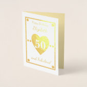 50e verjaardag goud folie kaarten (Voorkant)