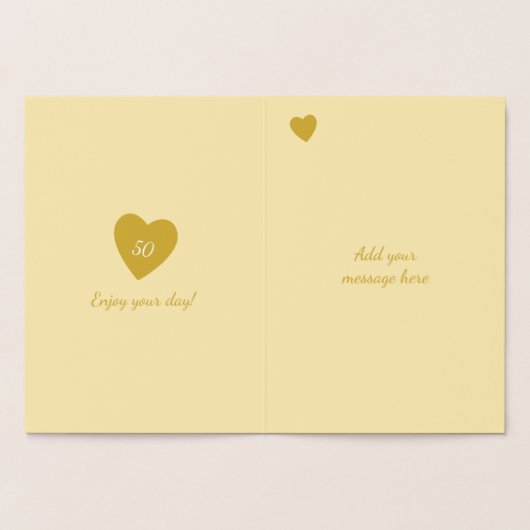 50e verjaardag goud folie kaarten (Binnen)