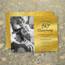 50e verjaardag Goud Folie Save the Date Foto