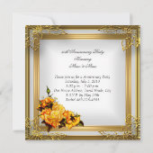 50e verjaardag Goud Oranje Wit Elegant Kaart (Achterkant)