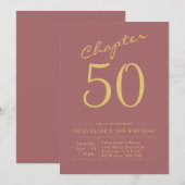 50e verjaardag Goud Roze Kaart (Voorkant / Achterkant)