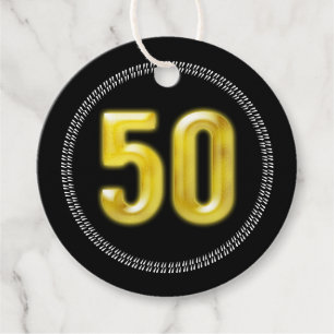 50e verjaardag goud zwart dank u vijftig elegant bedankjes labels