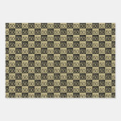 50e verjaardag Goud Zwart Inpakpapier Vel (Voorkant)