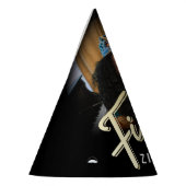 50e verjaardag Goud Zwart Persoonlijke foto naam Feesthoedjes (Links)