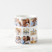50e verjaardag goud zwarte foto collage chic koffiemok (Center)
