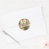 50e verjaardag GOUDEN BALLONNEN Bedankt voor uw ko Ronde Sticker (Envelop)