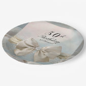 50e verjaardag Gouden boog Elegante Bloemen Wervel Papieren Bordje (Gekanteld)